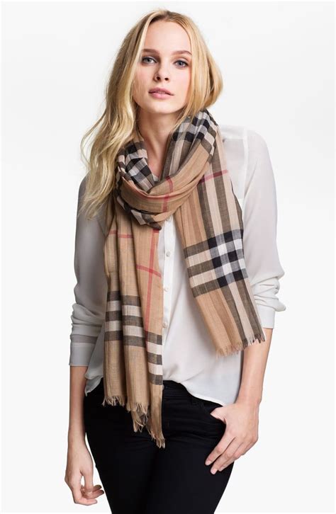 large vs small burberry check scarf|Burberry giant check print scarf.